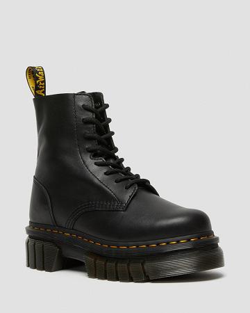 Black Women's Dr Martens Audrick Nappa Leather Platform Ankle Boots | CA 41BEX